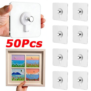 10-50 ชิ้นตะขอกรอบรูปกาวที่แข็งแกร่ง / ตะขอแขวนนาฬิกาแบบมีกา…