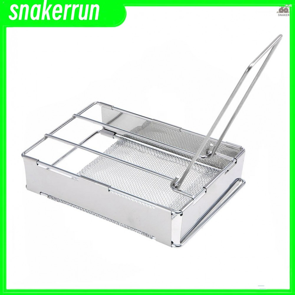 SNKE Foldable Stainless Steel Toaster Plate Portable Outdoor Camping Bread Toaster Grill