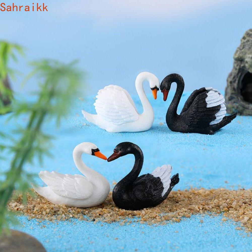 AXIOM Swan Miniatures, Craft Cute Goose Model, Mini DIY Animal Lover Swan Jewelry Garden
