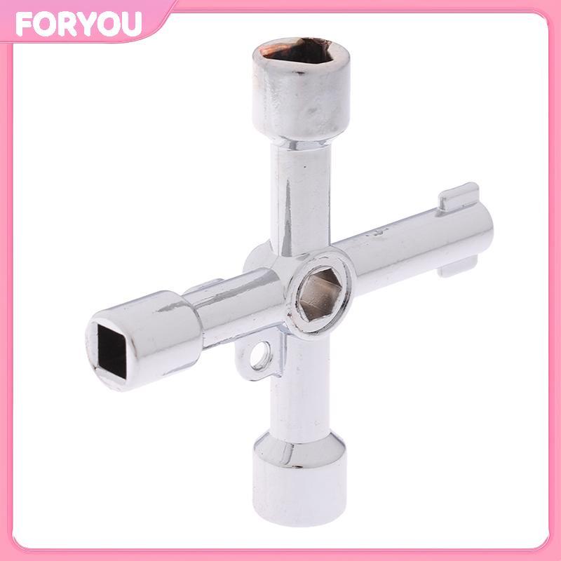 FORYOU กุญแจยูทิลิตี้ 4 ทางสําหรับเครื่องวัดแก๊สน้ําไฟฟ้ากล่องตู้ตู้เปิดกุญแจ null