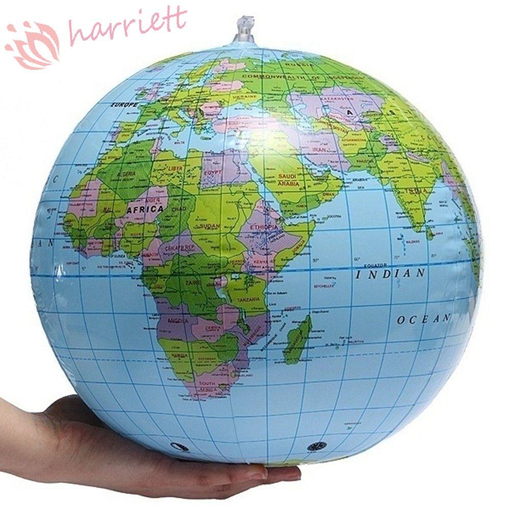 HARRIETT Globe Kids Balloon Ball 40 ซม.การศึกษา PVC Giant Earth Blow Up World Map