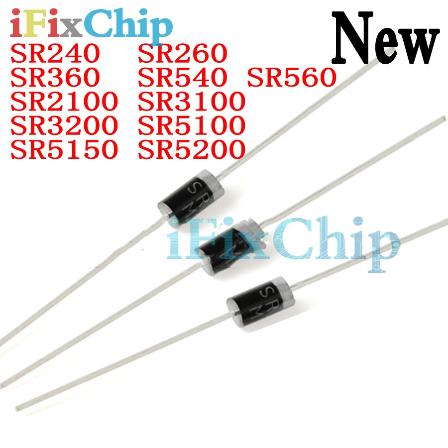 20PCS Schottky Rectifier ไดโอด SR240 SR260 SR360 SR540 SR560 SR2100 SR3100 SR3200 SR5100 SR5150 SR52