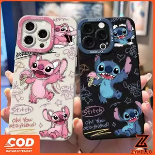 สําหรับOPPO Reno16F Reno15 F Reno14F Reno14 Pro Reno 13F Reno12 F Reno 11F Reno10 Reno8Z Reno7Z Reno8T Reno5 Reno4 Reno6zน่ารักการ์ตูนStitch AngieกันกระแทกTPUเคสโทรศัพท์