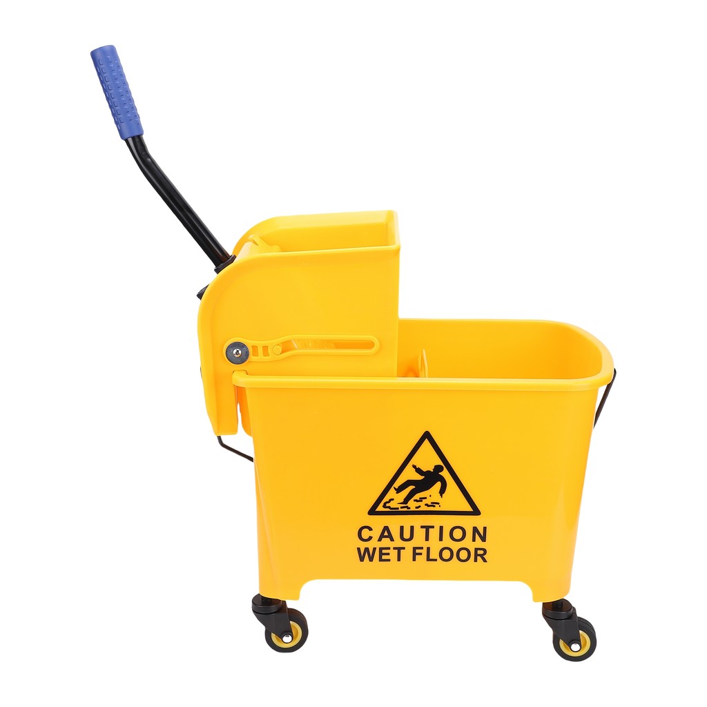 Mop Bucket 20L Side Press Wringer Commercial Mop Bucket พร้อมล้อและมือจับสําหรับทําความสะอาดพื้น