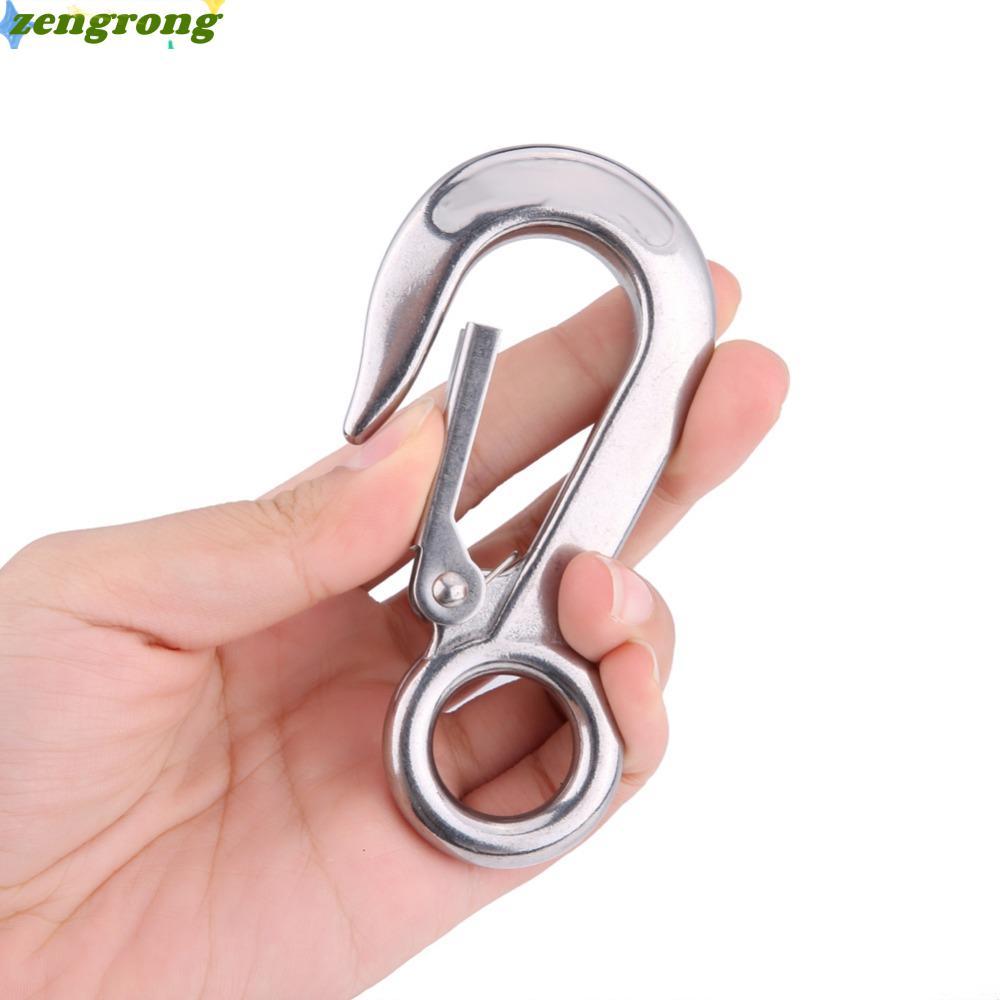 ZENGRONG Lifting Hook, 304 สแตนเลส Silver Crane Hook, ทนทาน 0.2T 0.3T 0.5T Slip Hooks อุปกรณ์ยก