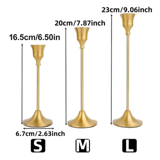 [พร้อมส่ง] มีสาม ชุดสามชิ้น เชิงเทียน เชิงเทียนวินเทจ เชิงเทียนทองเหลือง มี3ขนาด
