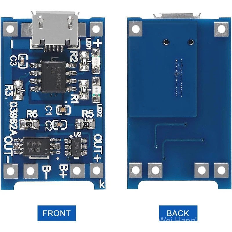 20pcs 18650 แบตเตอรี่ลิเธียม TP4056 Micro USB Charger 5V 1A Dual Function Battery Charger TP4056
