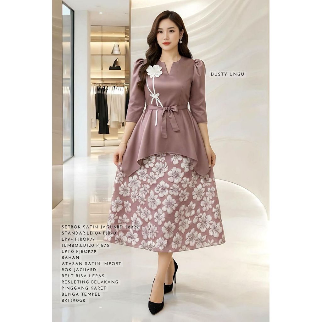 JAGUARD SATIN SKIRT SET 58922/55555 390GRAM BESTSELLER