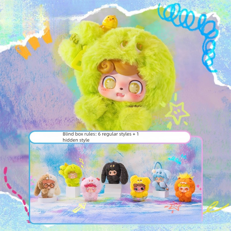 JOTOYS JOTOYS Q Baby Emotional Furry Monster Mystery Box อินเทรนด์เล่นจี้ตุ๊กตาน่ารักของขวัญ