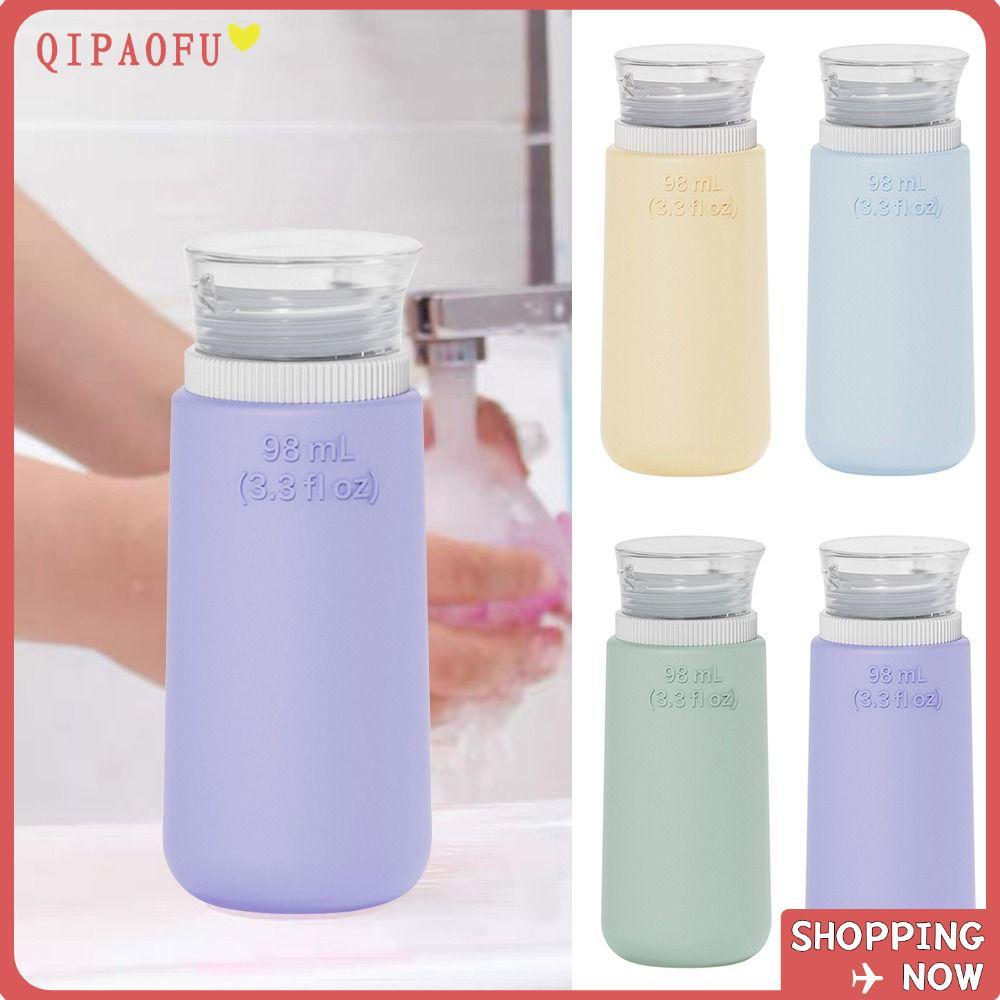 QIPAOFU โลชั่นคอนเทนเนอร์,บีบรีฟิลซิลิโคนขวดรีฟิล,แบบพกพา 68ML/98ML ซิลิโคนเจลอาบน้ําขวดโลชั่น Travel