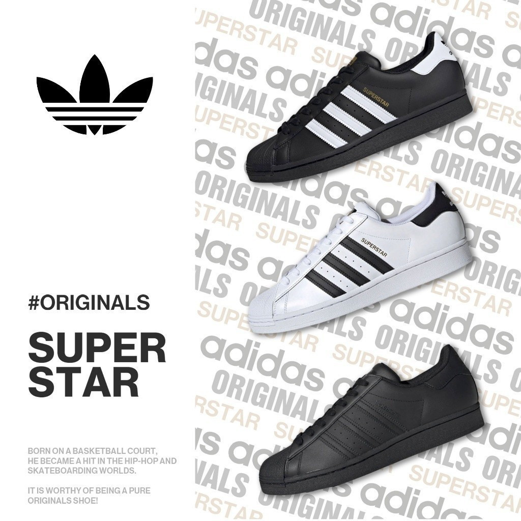 Adidas Originals Superstar รองเท้าไลฟ์สไตล์ต่ํา รองเท้า unisex eg4958
