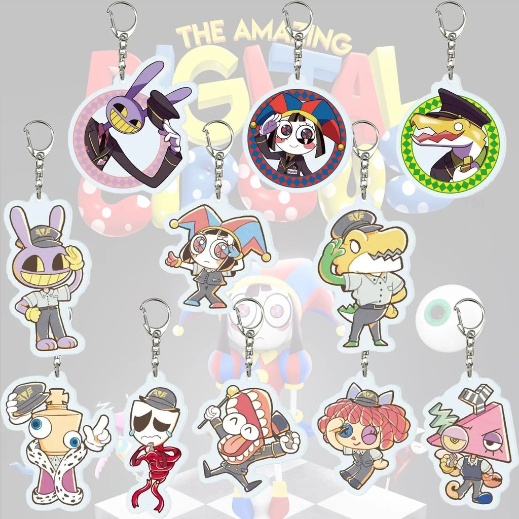 The Amazing Digital Circus TADC mica พวงกุญแจอะคริลิคชุดเต็ม Pomni Jax Caine Rata มินิรุ่นแขวนกระเป๋