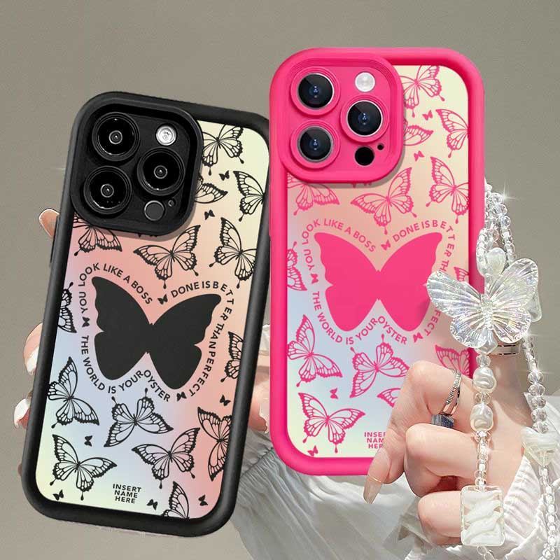 เคสโทรศัพท์แบบนุ่มสําหรับ VIVO Y17 Y15 Y12 Y12i Y3S 1901 1902 1904 Y7S S1 เลเซอร์ผีเสื้อสร้อยข้อมือล