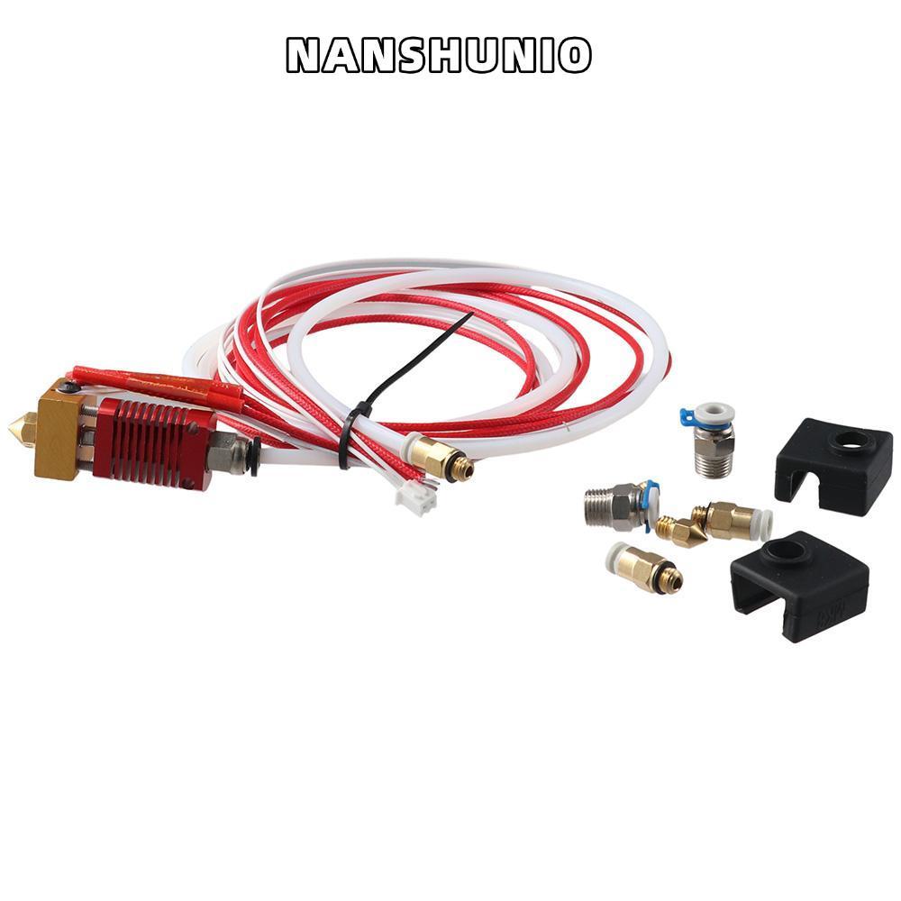 NANSHUNIO Ender-3 Hotend ชุด, Capricorn Bowden PTFE ท่อซิลิโคนประกอบ Extruder, 0.4 มม.Ender 3 หัวฉีด