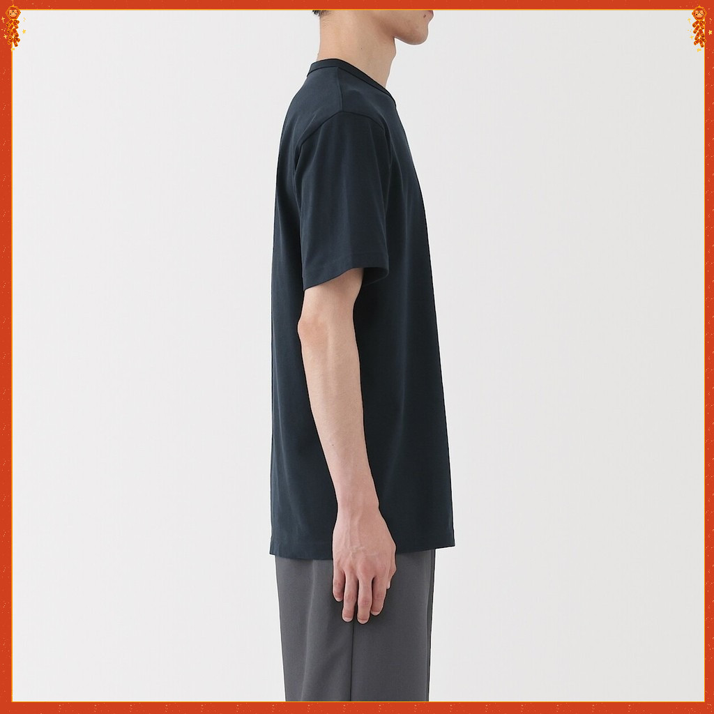 MUJI เสื้อยืดคอกลมผ้ามีน้ำหนักแขนสั้น ผู้ชาย – MUJI Washed Heavy Weight Short Sleeve T-Shirt ราคา ถูกที่สุด ดีลบีเคเค แกลเลอรีภาพที่ 9