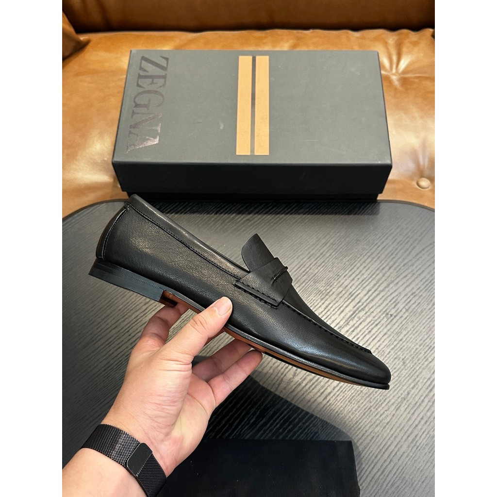 ZEGNA Mens 2026 Spring Fashion Genuine Leather Business Leather Shoes Casual
