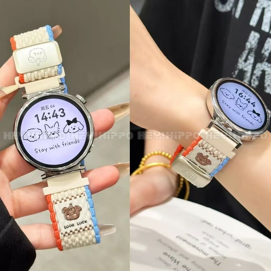 หมวกหมีทอสายคล้องคอเหมาะสําหรับ Huawei GT641 มม./46 มม.GT6proเหมาะสําหรับHuaweiนาฬิกา 5 GT5 GT4 GT2 