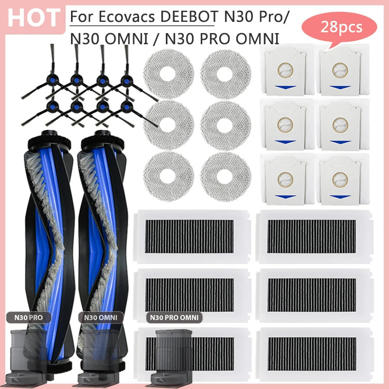ชิ้นส่วนทดแทนสําหรับ Ecovacs Deebot N30 Pro N30 Omni N30 Pro Omni เครื่องดูดฝุ่นหุ่นยนต์อุปกรณ์เสริม