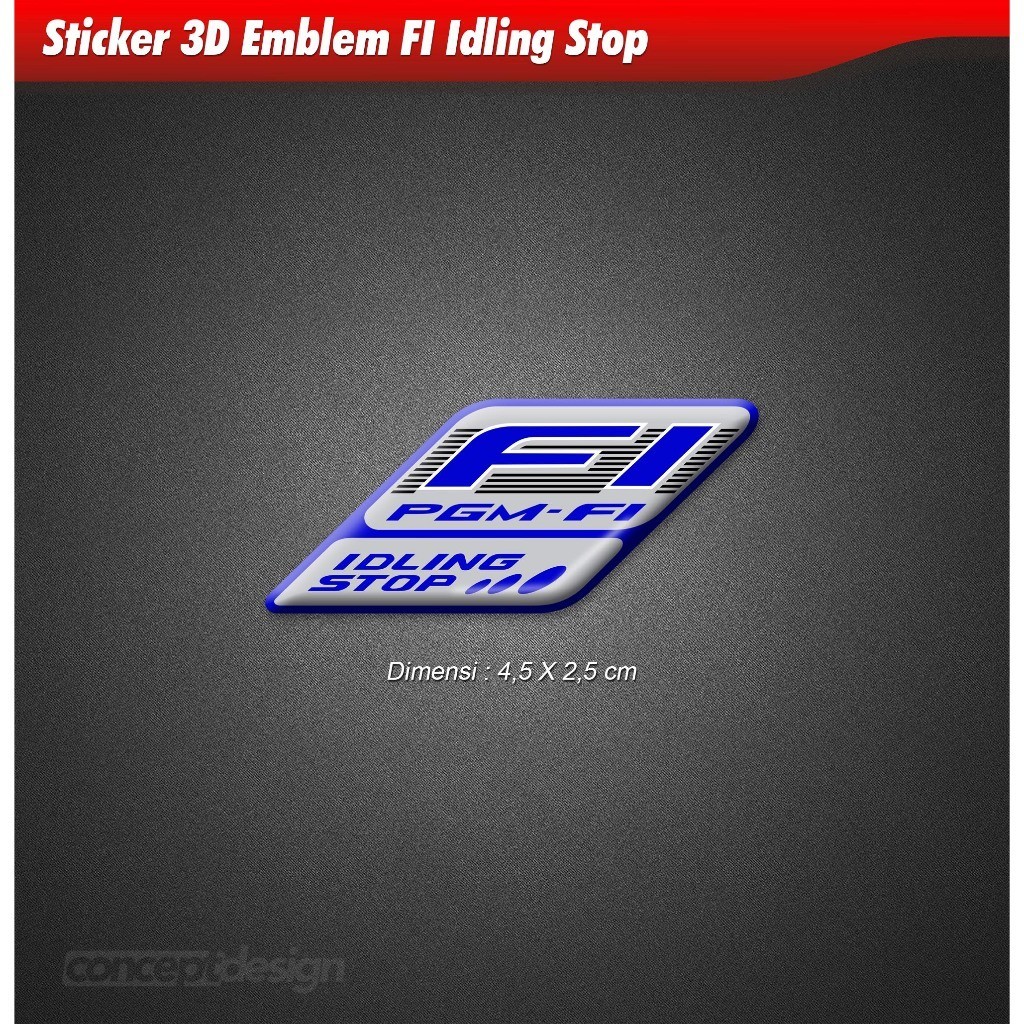 สติ๊กเกอร์ 3D FI - PGMFI Idling Stop กันน้ํา สินค้าคุณภาพทนแดด-GEN683-MOTSKR206
