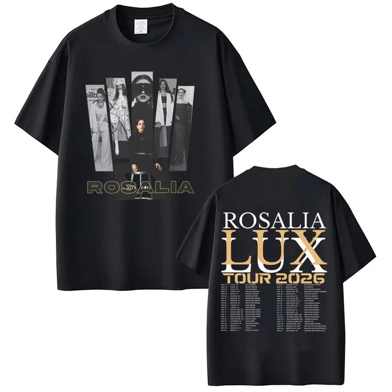 Singer Rosalia LUX Tour 2026 Fashion Print T-shirt Men Women Harajuku Fashion T-shirts Short-sleeved