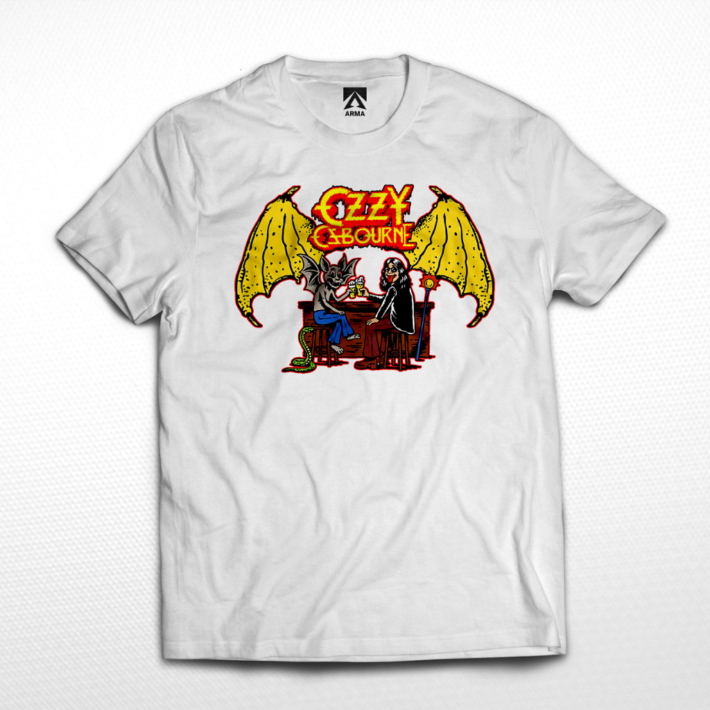 OZZY OSBOURNE Bats T-SHIRT/เสื้อยืดเพลงหินโลหะ unisex distro clothes BAND T-SHIRT