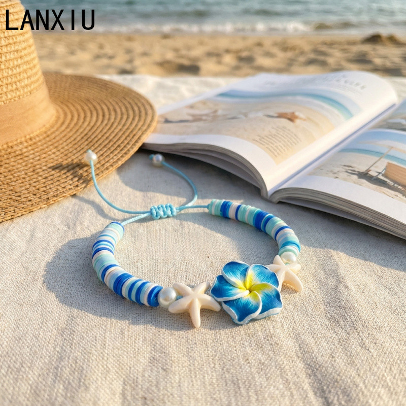 สร้อยข้อมือ.Handmade.Polymer.Clay.ลายดอกไม้.Boho.สำหรับ.สาวๆ.ฤดูร้อน ราคา ถูกที่สุด ดีลบีเคเค แกลเลอรีภาพที่ 8