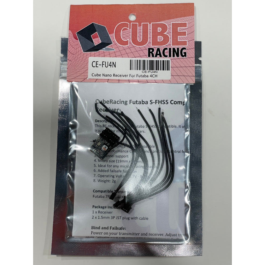 Cube racing CE-FU4G Cube Nano Receiver For Futaba F-4G 4CH for 6PV,10PX/PXR