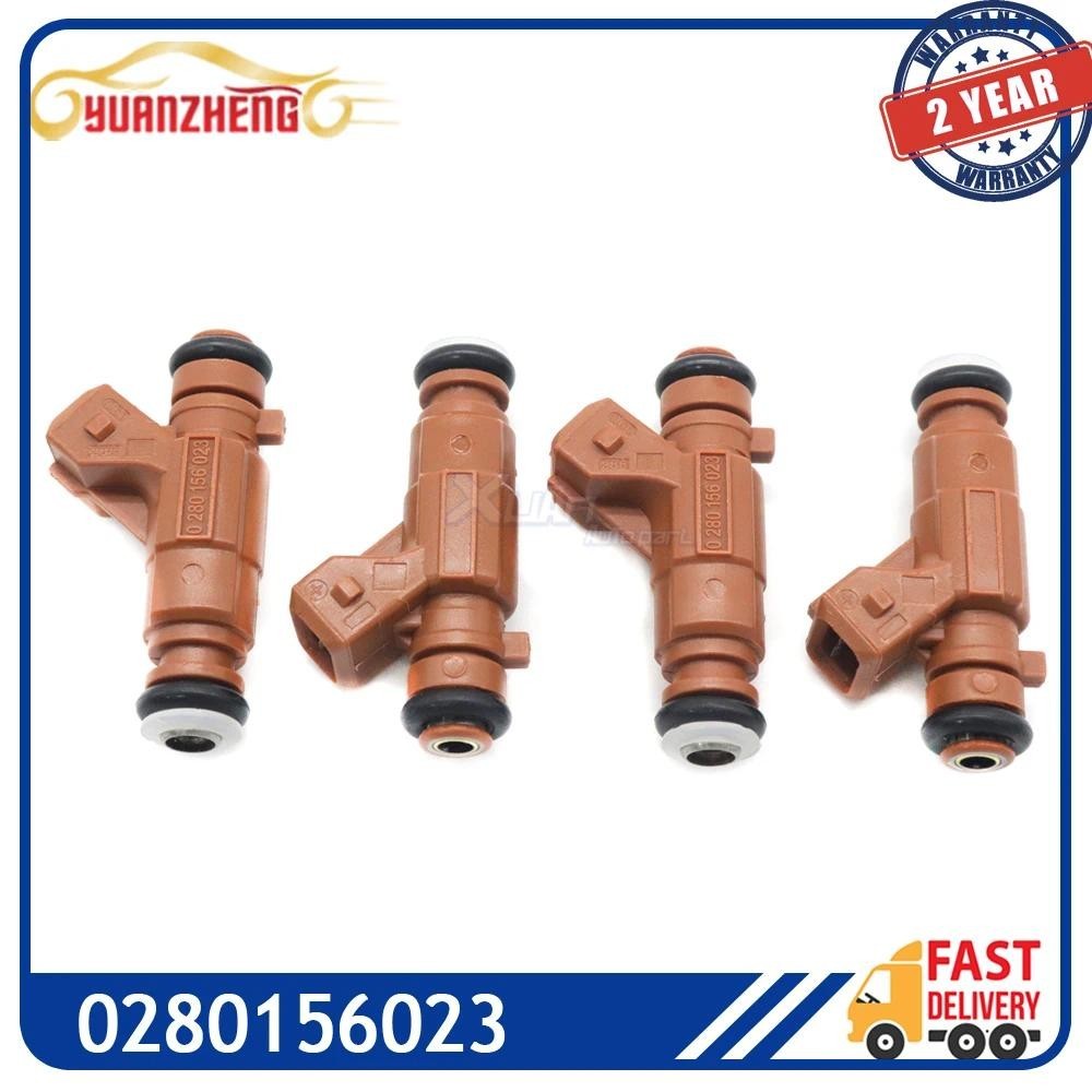 หัวฉีดน้ํามันเชื้อเพลิงรถยนต์ 4 ชิ้น 0280156023 สําหรับ Saab 9-3 9-5 2000-2009 L4 2.0L 2.3L 0 280 15