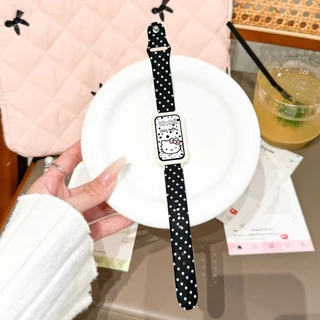 Polka Dots สายรัดซิลิโคนสําหรับ Huawei Band 11 Pro 10 9 8 สร้อยข้อมือสําหรับ Honor Band 9 NFC สายรัดข้อมืออุปกรณ์เสริม