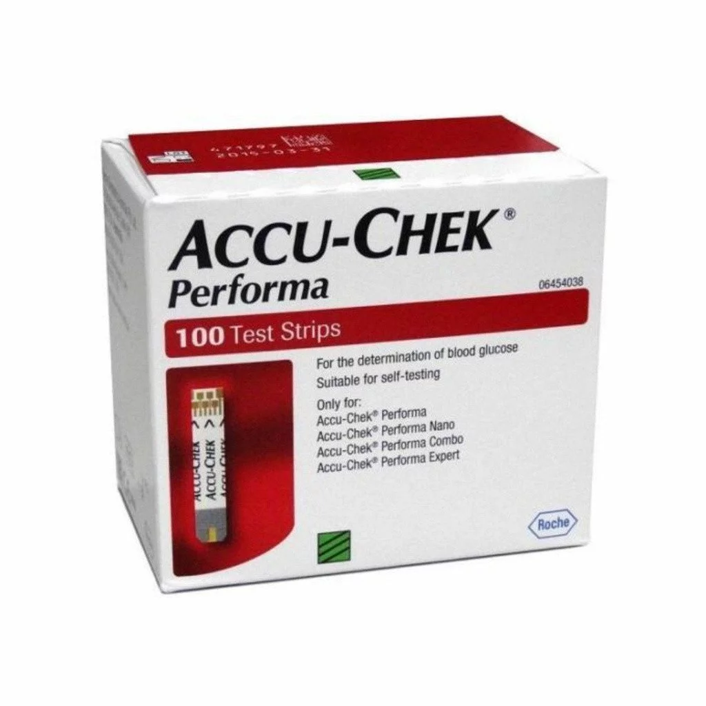 (EXP:04/2027) Accu Chek Accuchek Performa แถบทดสอบน้ําตาลในเลือด 50/100 แผ่น MedTrust