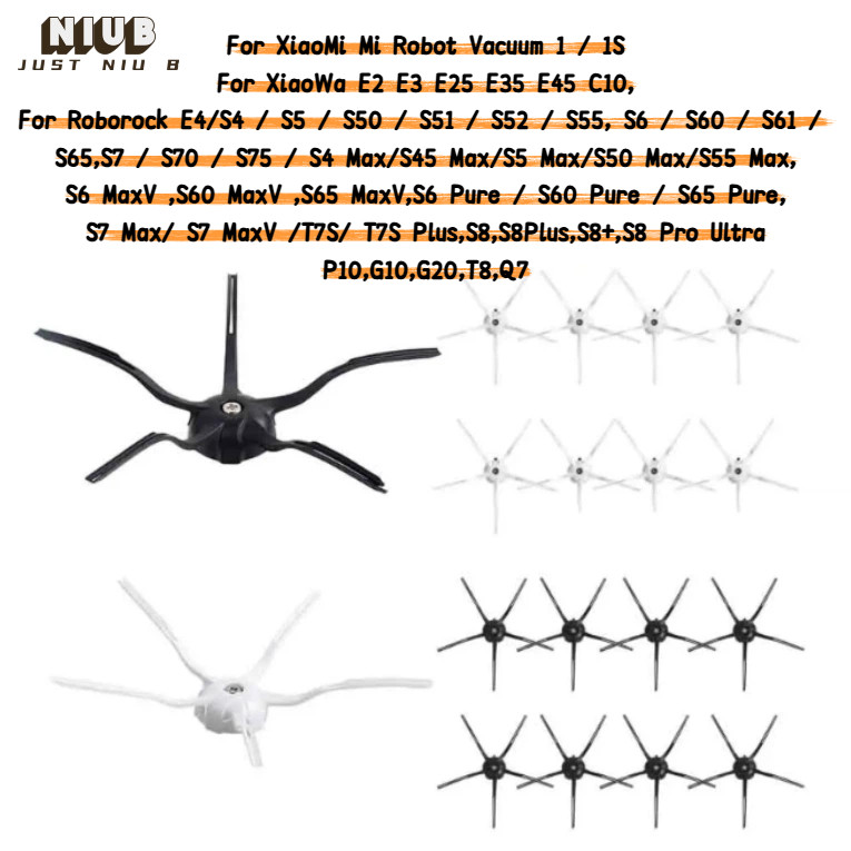 แปรงด้านข้างสําหรับ Xiaomi 1s Xiaowa E2 E3 E25 C10 Roborock S50 S51 S55 S6 S60 S5 Max S6 Pure S6 Max
