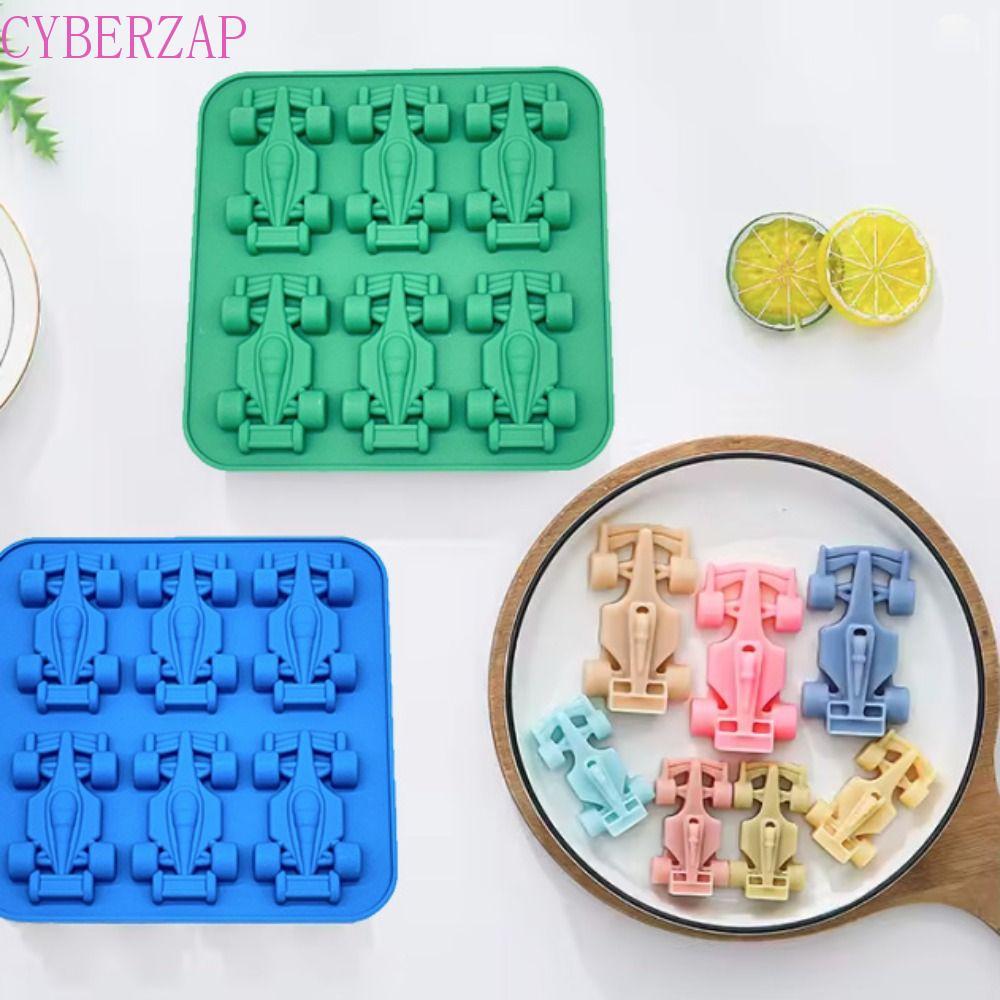 CYBERZAP Formula Racing Car Ice Mold, 6-Cavity Silicone Racing Car Jelly Mold, ในครัวเรือน Non-stick