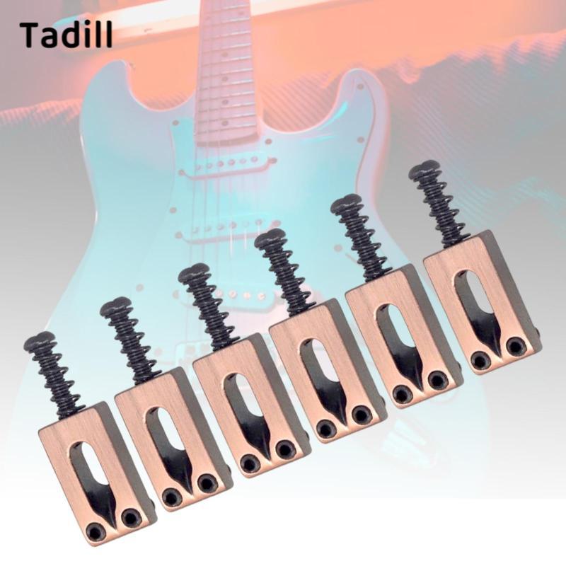 [negjsg] โลหะผสมสังกะสีกีตาร์ไฟฟ้า Tremolo Bridge Saddles 6 ชิ้น Roller String อุปกรณ์เสริมสําหรับกีตาร์อัพเกรดซ่อม