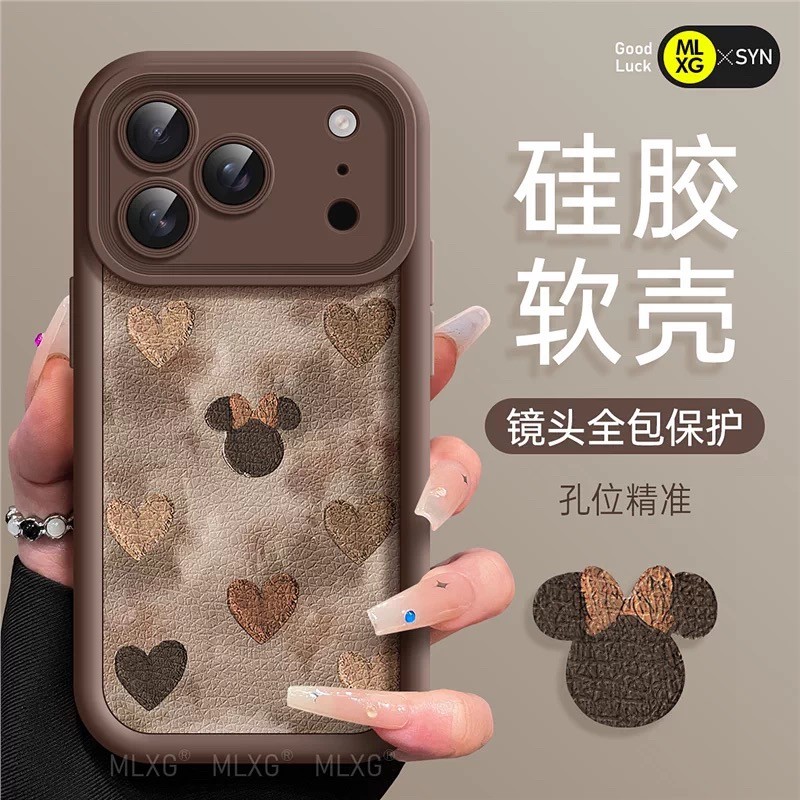 เคส 425 ไอโฟน 425 degree case ฤดูใบไม้ร่วงฤดูหนาวหนังแท้ดิสนีย์เหมาะสําหรับ Apple 17 เคสโทรศัพท์ iph