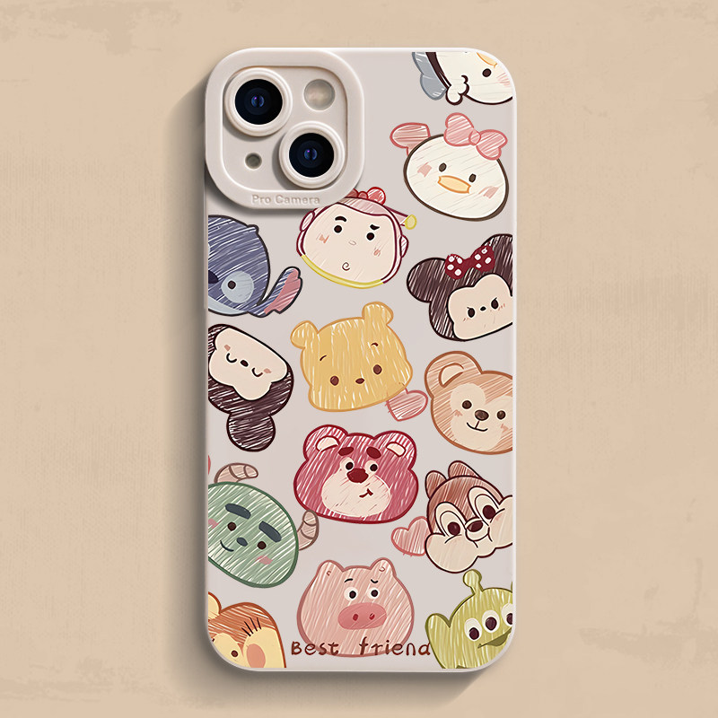 การ์ตูนการ์ตูนรุ่น q Avatar Apple 16 เคสโทรศัพท์ 17 เหมาะสําหรับ iPhone15/14 ซิลิโคน 13 นุ่ม 12/11pr