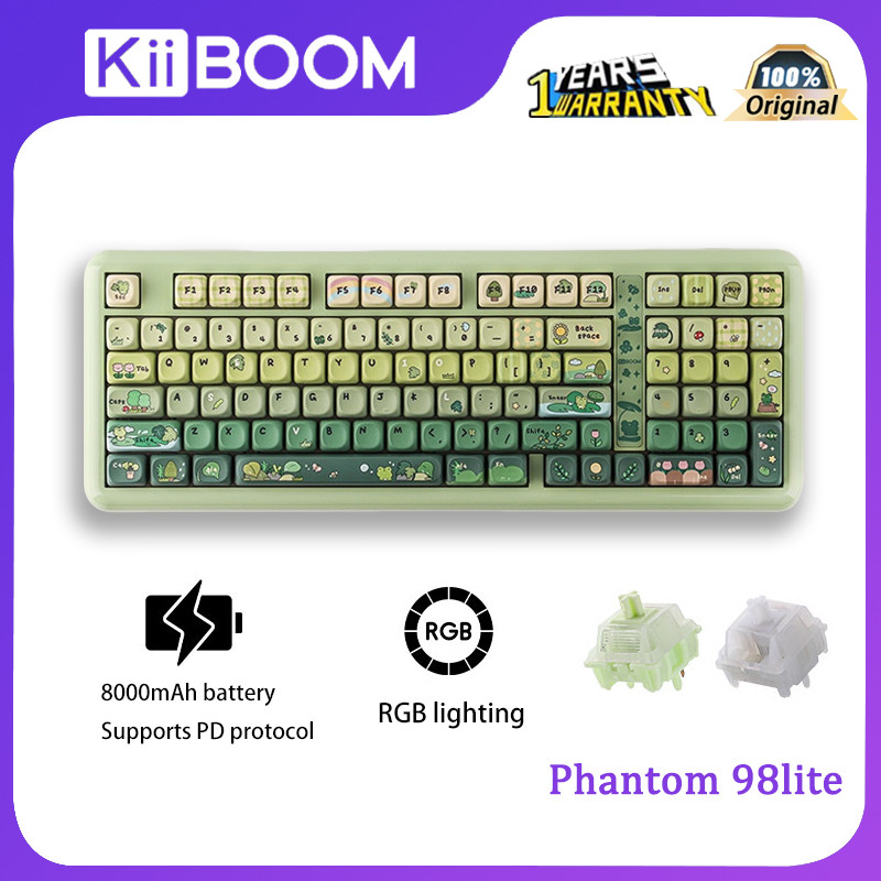 KiiBOOM Phantom 98lite คีย์บอร์ดแบบกลไกพร้อมโครงสร้างปะเก็น Tri-mode บลูทูธไร้สาย RGB และฟังก์ชั่นเงียบ