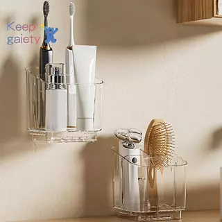 [Kpt-t] ที่ใส่แปรงสีฟันแบบกาว Wall Bathroom Storage Ra Shower ยาสีฟันที่เก็บ Ra สําหรับห้องอาบน้ําห้องนอนหน้าแรก [ใหม่]