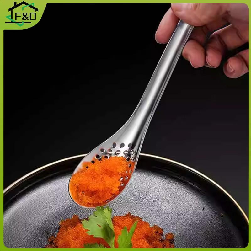 F&O ช้อนครัวสแตนเลสแบบมีรู Cuisine Caviar Builder Roe ซอสช้อนกรองทนทานครัวทําอาหาร Gadgets.