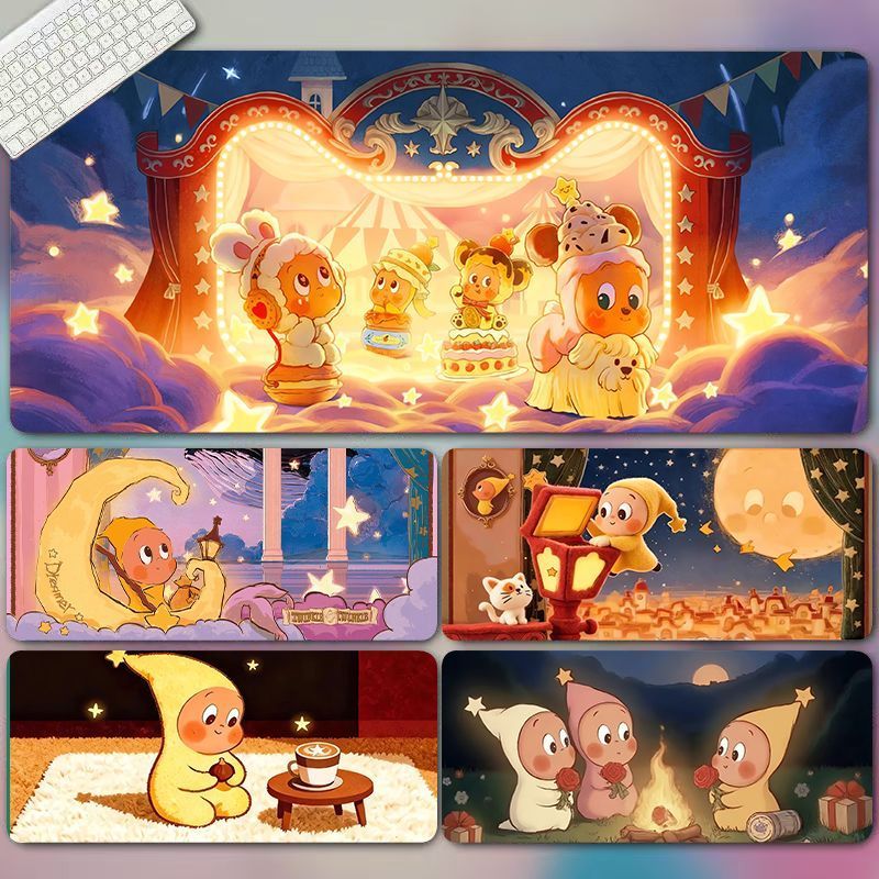 แผ่นรองเมาส์ twinkletwinkle Cute HD Printing แผ่นรองเมาส์กันน้ํา Seaming แผ่นรองเมาส์สําหรับเล่นเกมกันลื่น