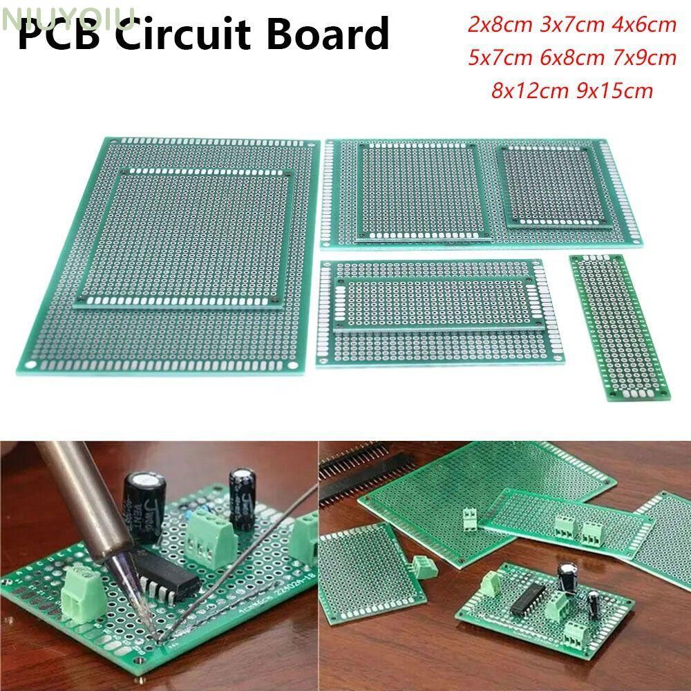 NIUYOIU 1 ชิ้น PCB Board, Universal Double Sided Prototype Board, 2x8 3x7 4x6 5x7 6x8 7x9 8x12 9x15 