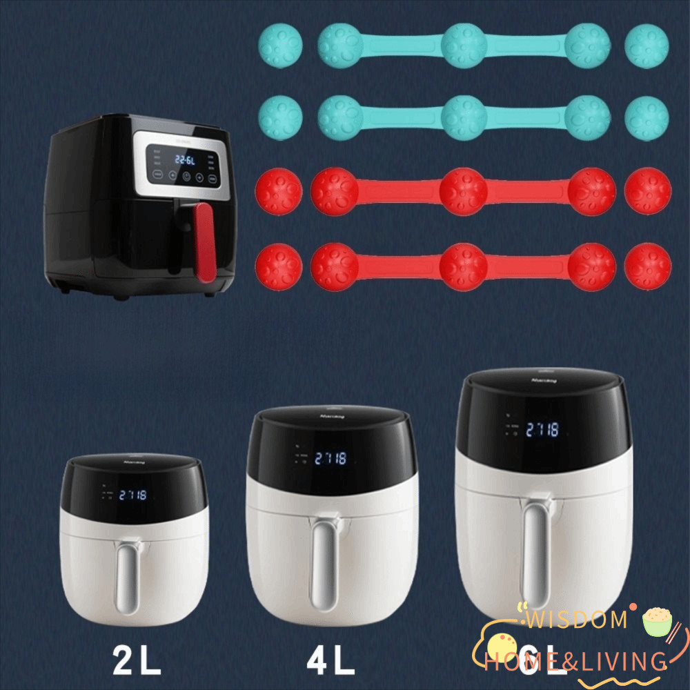 WISDOM Air Fryer Magnetic Silicone Buckle, Non-Scratch Design Reusable Magnet Silicone Buckle สําหรั