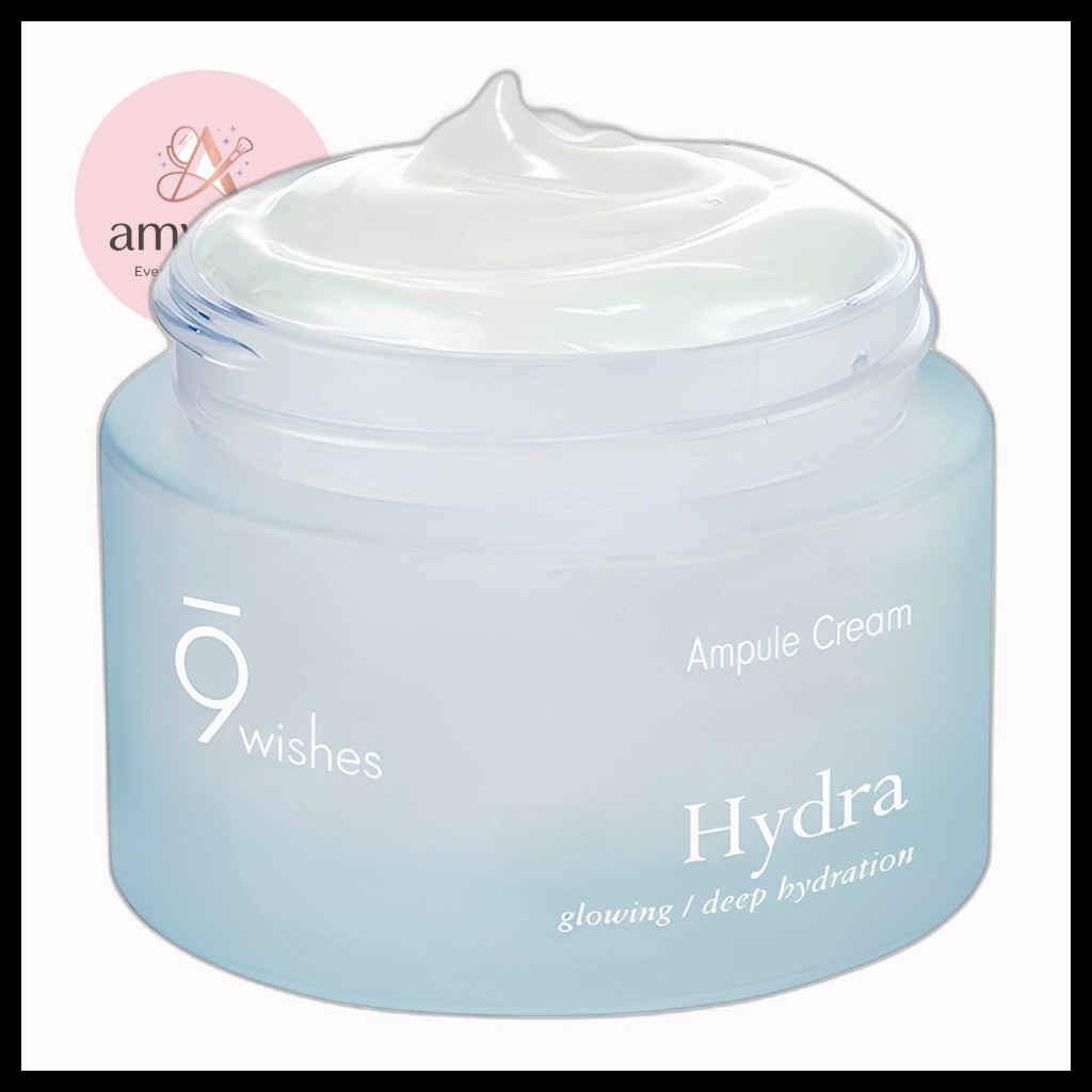 [9wishes] 9Wishes Hydra Ampoule Cream 50 ml 1 ชิ้น / Korean Ampoule Cream / Dewy Finish / ของแท้ 100