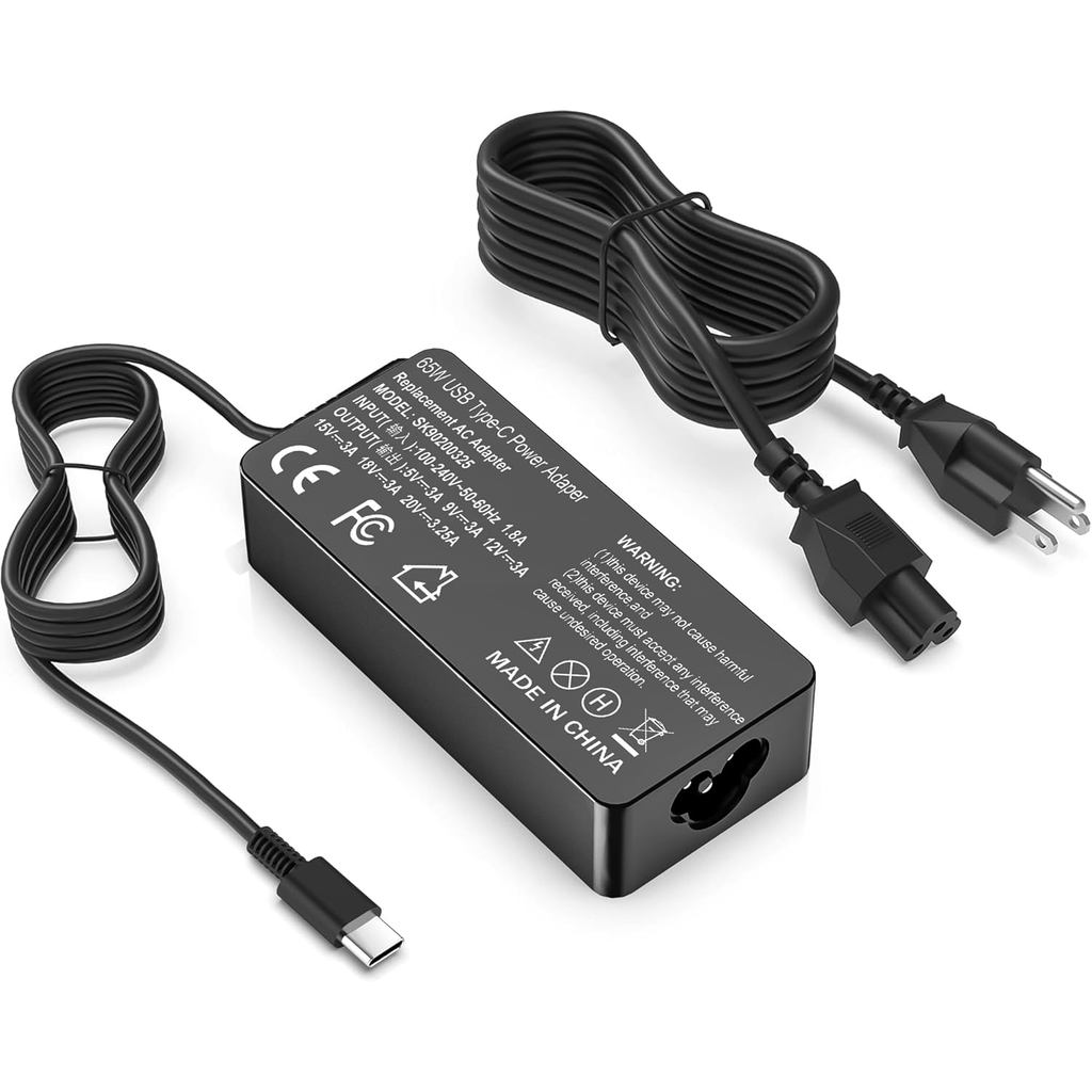 XOUBZ 65W USB C แล็ปท็อปชาร์จใช้งานร่วมกับ Lenovo ThinkPad โยคะ chomebook คอมพิวเตอร์ Type c Fast Po