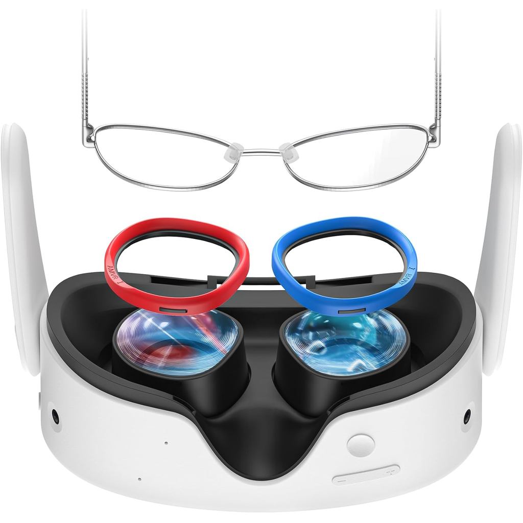 AMVR แว่นตา Spacer เข้ากันได้กับอุปกรณ์เสริม Oculus Quest 3S/Quest 2/Rift S, แหวนป้องกันรอยขีดข่วนซิ