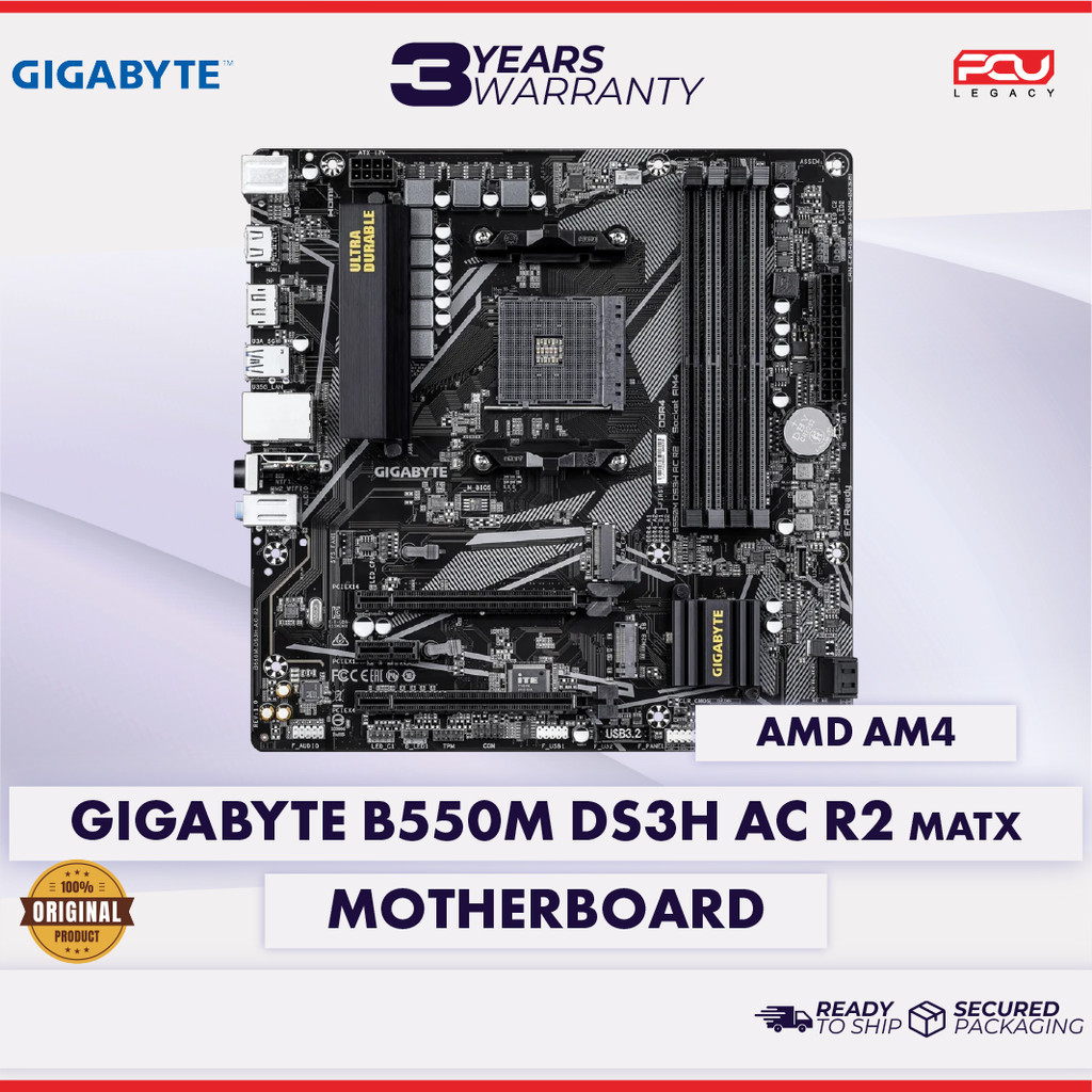 GIGABYTE B550M DS3H AC R2 MATX AM4 MOTHERBOARD