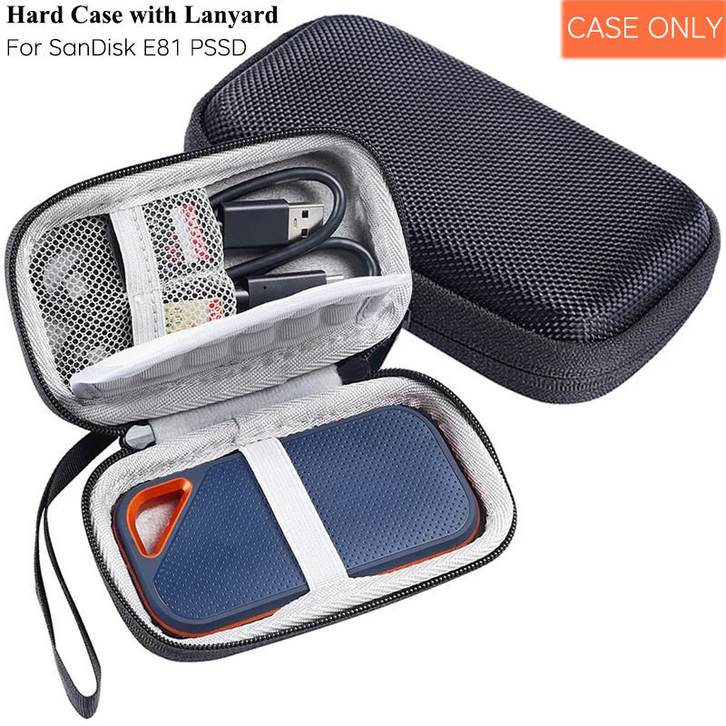 กรณียากสําหรับ SanDisk E81 แบบพกพา SSD Solid State Drive, Travel Case ฝาครอบป้องกันกระเป๋าเก็บสําหรั