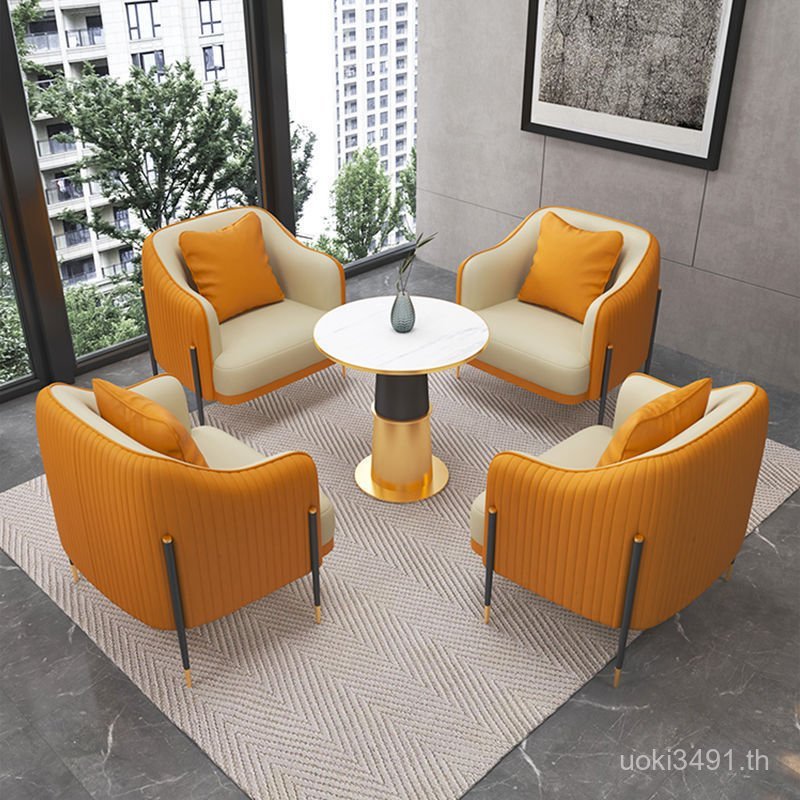โซฟาคลับโต๊ะเก้าอี้การ์ดที่นั่งขายสํานักงานส่วนที่เหลือแผนกต้อนรับส่วนหน้าสํานักงานที่ทันสมัยอําเภอโ