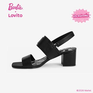 Barbie™ X Lovito รองเท้าส้นสูงแบบบล็อกเรียบหรูสำหรับผู้หญิงจ…