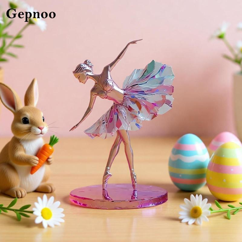 [Gepnoo] 2D Flat Ballerina ตกแต่งเต้นรําป้ายสาวสําหรับเตาผิงชั้นวางห้องนอน