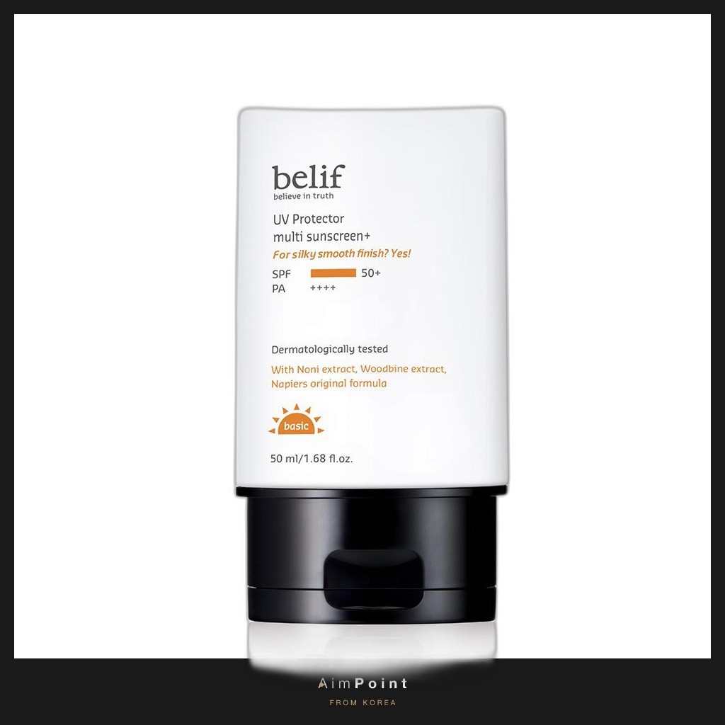[Belif] UV protector multi Sunscreen+ 50ml / ครีมกันแดดเกาหลี SPF50 / Broad-Spectrum / ของแท้ 100% โ